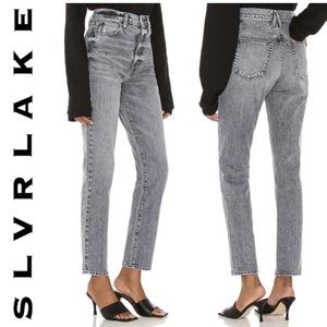 SLVRLAKE Denim Beatnik High Rise Slim Jeans in Moonlight Gray Size 27 Revolve